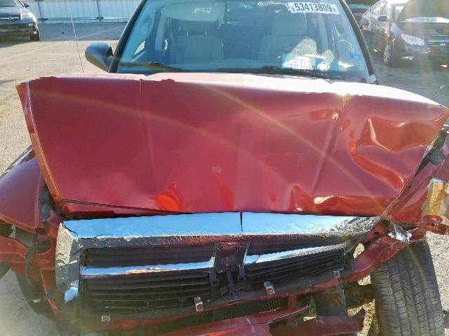 1D7HE48K57S123234 - 2007 DODGE DAKOTA QUA RED photo 7