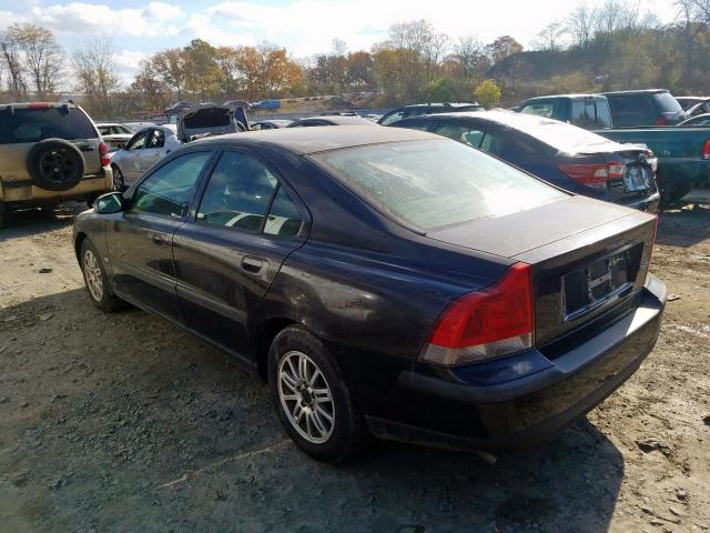 YV1RS61T032268563 - 2003 VOLVO S60 BLACK photo 3