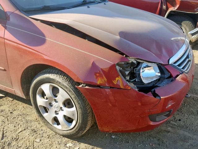 KNAFE121585562107 - 2008 KIA SPECTRA EX RED photo 10