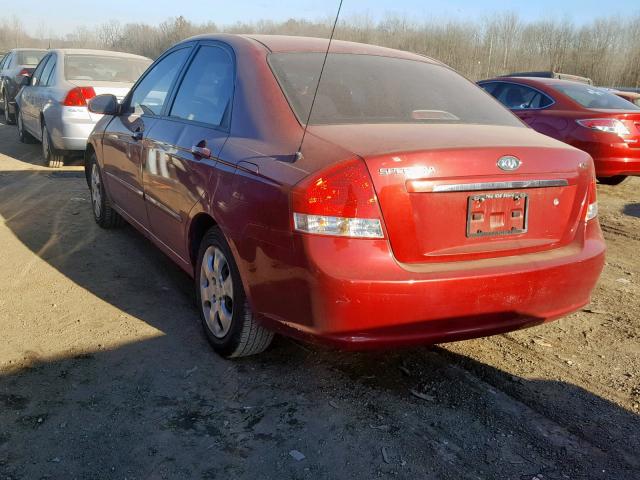 KNAFE121585562107 - 2008 KIA SPECTRA EX RED photo 3