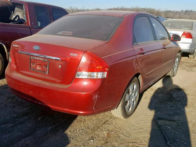 KNAFE121585562107 - 2008 KIA SPECTRA EX RED photo 4