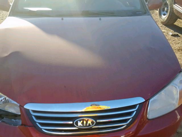 KNAFE121585562107 - 2008 KIA SPECTRA EX RED photo 7