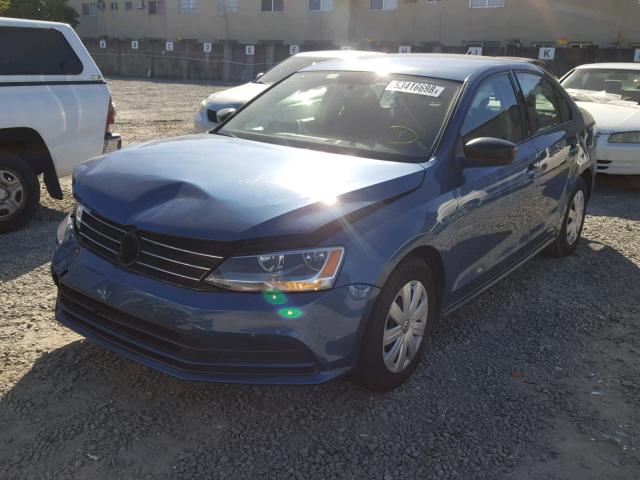 3VW2K7AJ0FM273199 - 2015 VOLKSWAGEN JETTA BASE BLUE photo 2