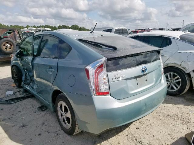 JTDKN3DU2C5499416 - 2012 TOYOTA PRIUS BLUE photo 3