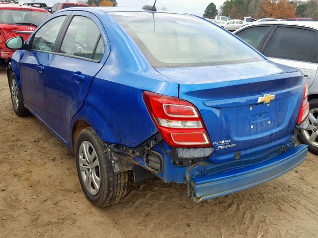 1G1JB5SH1H4168192 - 2017 CHEVROLET SONIC LS BLUE photo 3