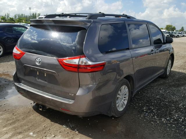 5TDYZ3DC9HS825252 - 2017 TOYOTA SIENNA XLE GRAY photo 4