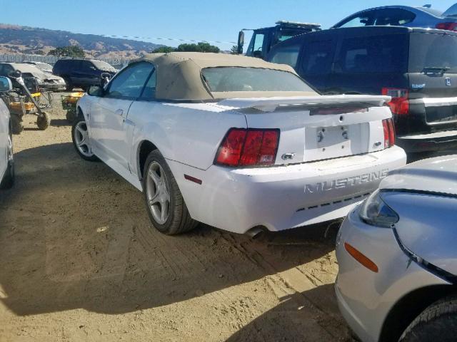 1FAFP45X81F135329 - 2001 FORD MUSTANG GT WHITE photo 3
