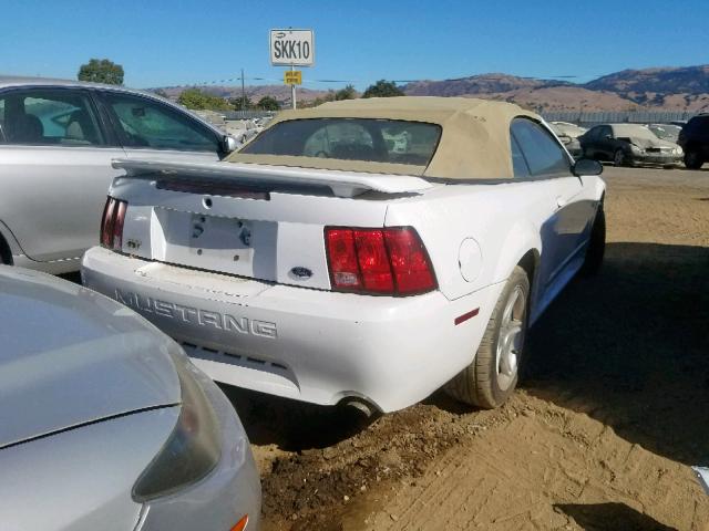 1FAFP45X81F135329 - 2001 FORD MUSTANG GT WHITE photo 4
