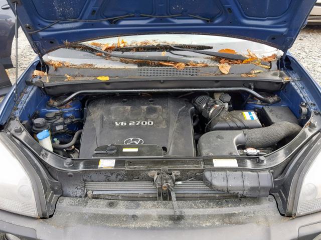 KM8JN12D47U578094 - 2007 HYUNDAI TUCSON SE BLUE photo 7