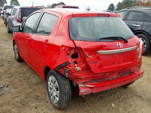 JTDKTUD38ED577564 - 2014 TOYOTA YARIS RED photo 3