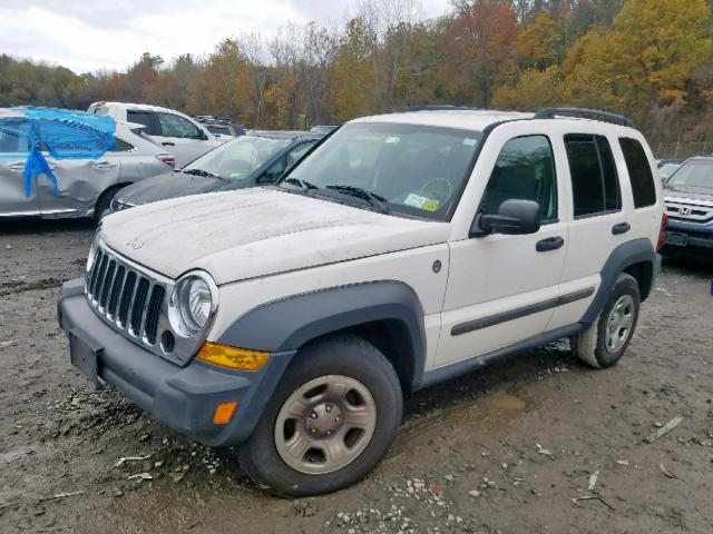 1J4GL48K26W242212 - 2006 JEEP LIBERTY SP WHITE photo 2