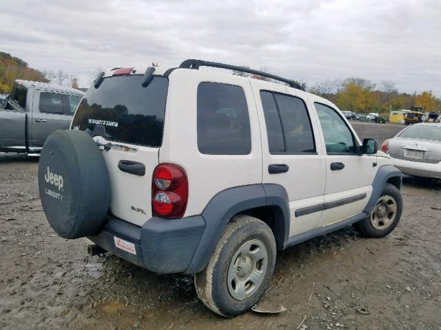 1J4GL48K26W242212 - 2006 JEEP LIBERTY SP WHITE photo 4