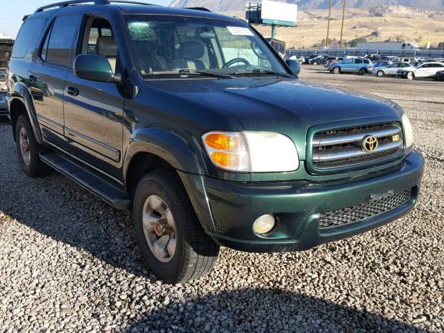 5TDBT48A11S052336 - 2001 TOYOTA SEQUOIA LI GREEN photo 1