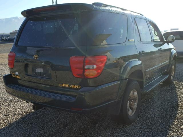 5TDBT48A11S052336 - 2001 TOYOTA SEQUOIA LI GREEN photo 4