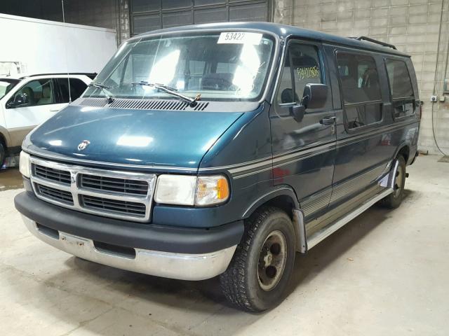 2B6HB21Y0VK539614 - 1997 DODGE RAM VAN B2 TEAL photo 2