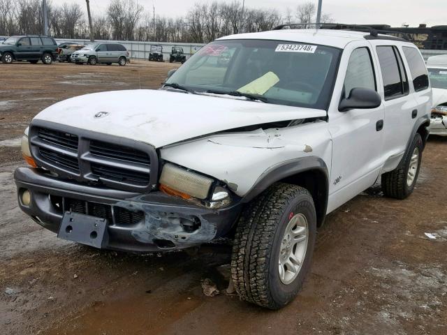 1B4HS38N52F193029 - 2002 DODGE DURANGO SP WHITE photo 2