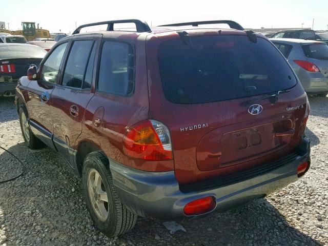 KM8SC13E54U644908 - 2004 HYUNDAI SANTA FE G MAROON photo 3