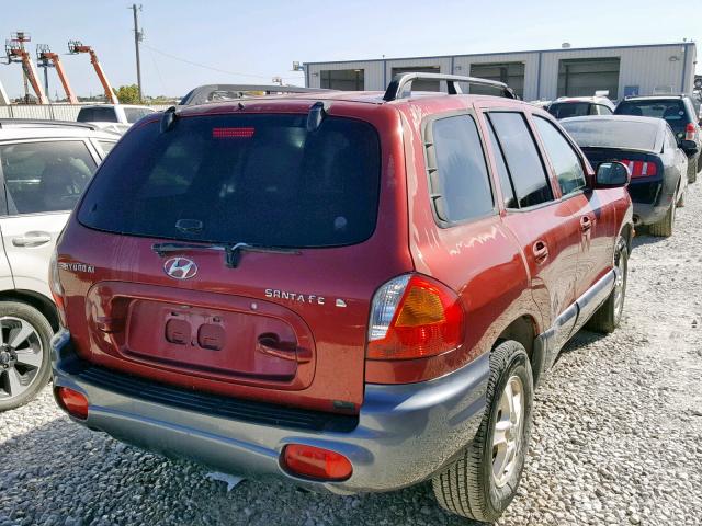 KM8SC13E54U644908 - 2004 HYUNDAI SANTA FE G MAROON photo 4