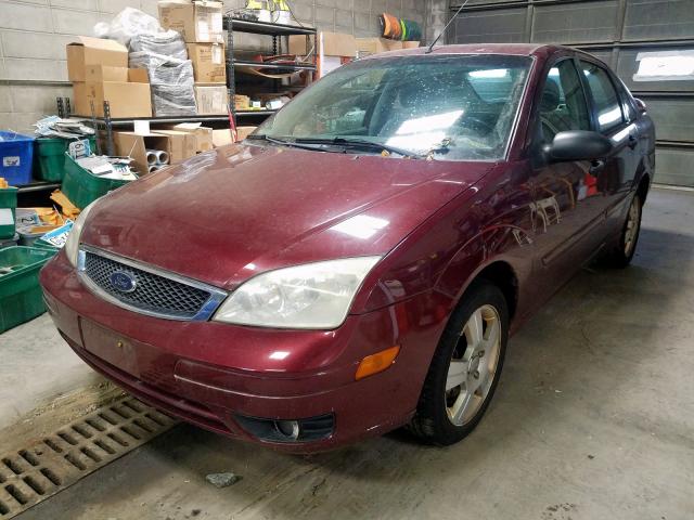 1FAFP34N96W126589 - 2006 FORD FOCUS ZX4 RED photo 2