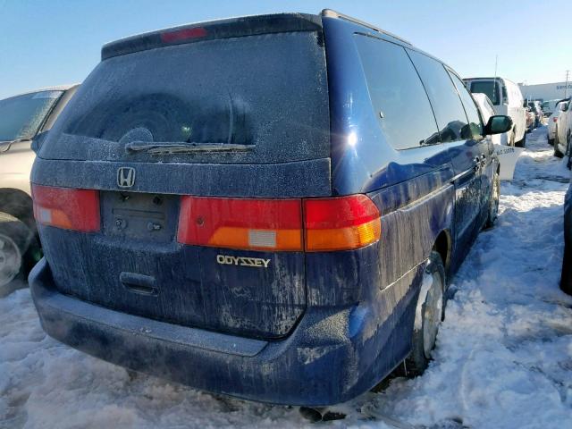 5FNRL18974B091587 - 2004 HONDA ODYSSEY EX BLUE photo 4