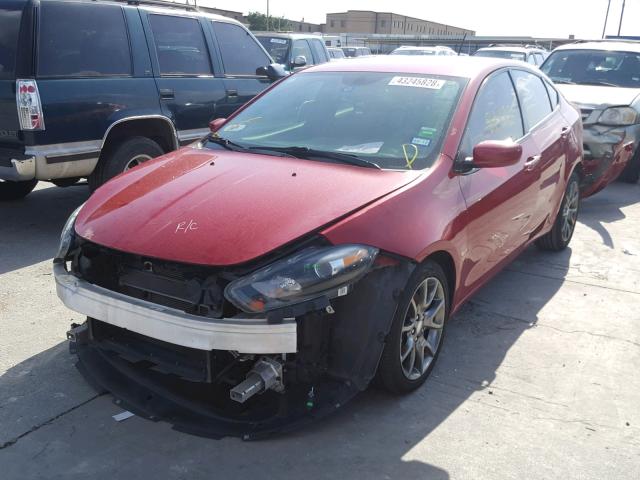 1C3CDFBB6ED915121 - 2014 DODGE DART SXT RED photo 2