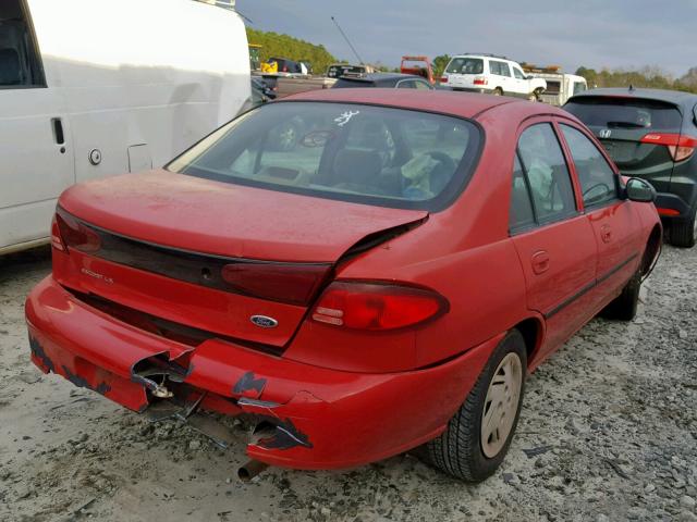 1FAFP10PXXW208361 - 1999 FORD ESCORT LX RED photo 4