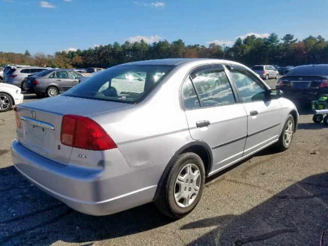 2HGES15132H607470 - 2002 HONDA CIVIC DX GRAY photo 4