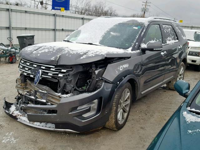 1FM5K7F83GGB09605 - 2016 FORD EXPLORER L GRAY photo 2