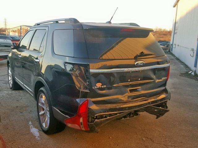 1FM5K8F81EGA10414 - 2014 FORD EXPLORER L BLACK photo 3