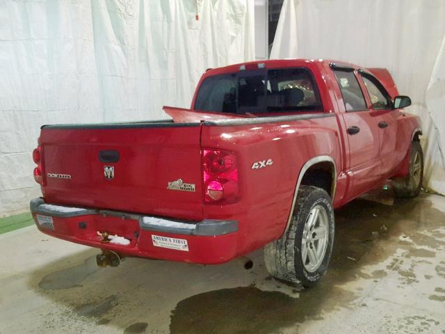 1D7HW38K18S580115 - 2008 DODGE DAKOTA SXT RED photo 4