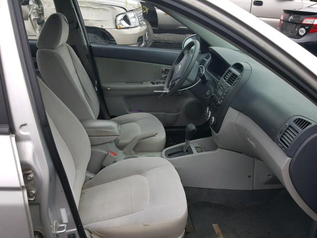 KNAFE222995619991 - 2009 KIA SPECTRA EX SILVER photo 5