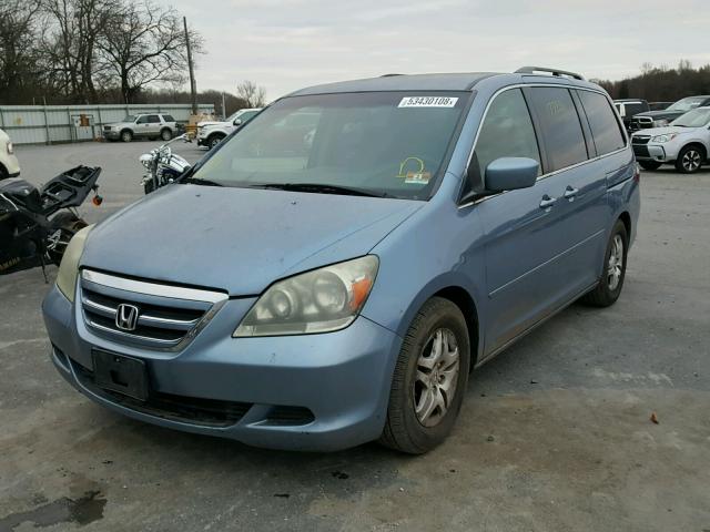 5FNRL38476B079278 - 2006 HONDA ODYSSEY EX BLUE photo 2