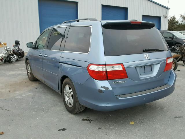 5FNRL38476B079278 - 2006 HONDA ODYSSEY EX BLUE photo 3