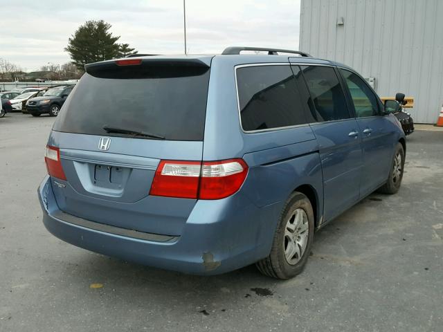 5FNRL38476B079278 - 2006 HONDA ODYSSEY EX BLUE photo 4