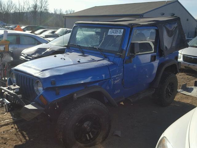 1J4FY19S2XP469549 - 1999 JEEP WRANGLER / BLUE photo 2