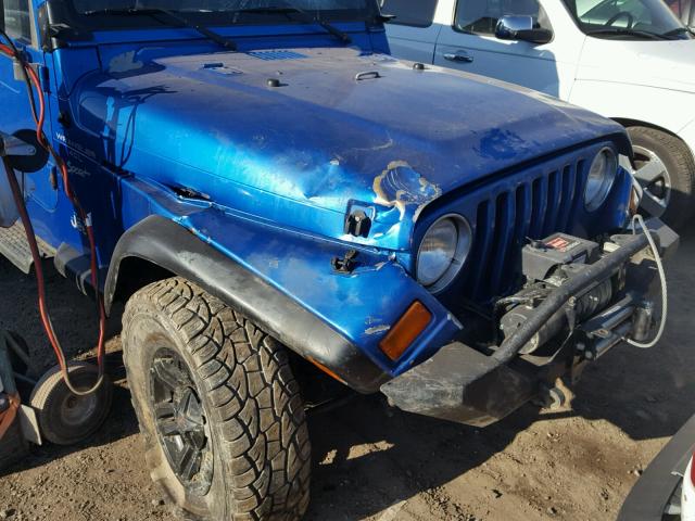 1J4FY19S2XP469549 - 1999 JEEP WRANGLER / BLUE photo 9