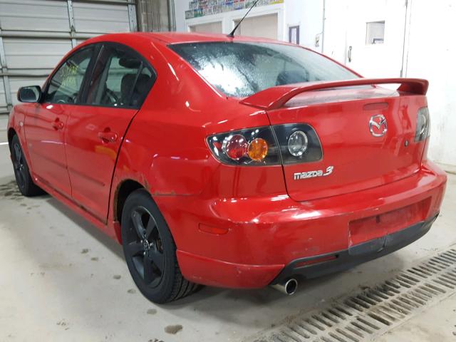 JM1BK323151270464 - 2005 MAZDA 3 S RED photo 3