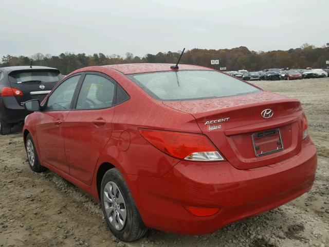 KMHCT4AE7GU103534 - 2016 HYUNDAI ACCENT SE RED photo 3