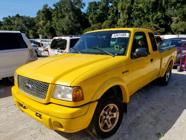 1FTYR14U91PA16279 - 2001 FORD RANGER SUP YELLOW photo 2