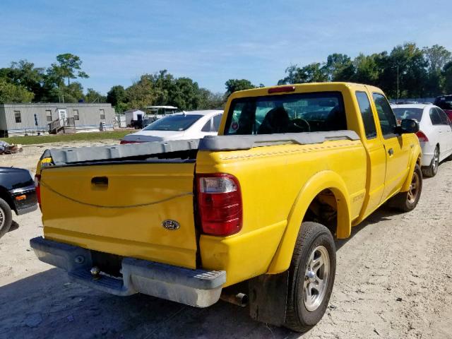 1FTYR14U91PA16279 - 2001 FORD RANGER SUP YELLOW photo 4