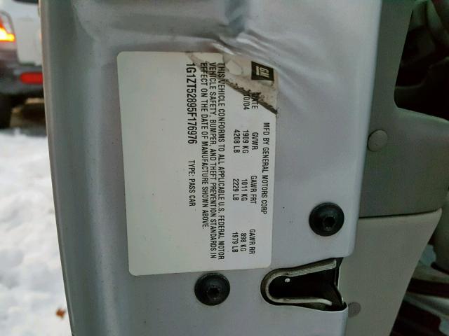 1G1ZT52895F176976 - 2005 CHEVROLET MALIBU LS 银色 照片 10