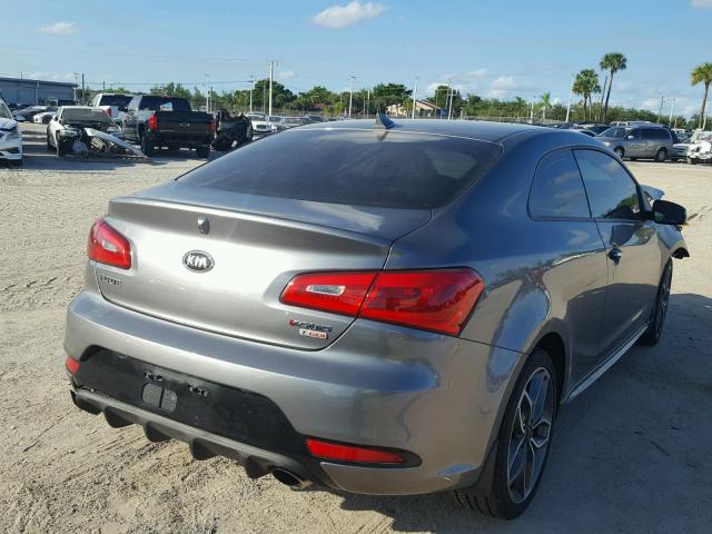 KNAFZ6A34E5234581 - 2014 KIA FORTE SX GRAY photo 4