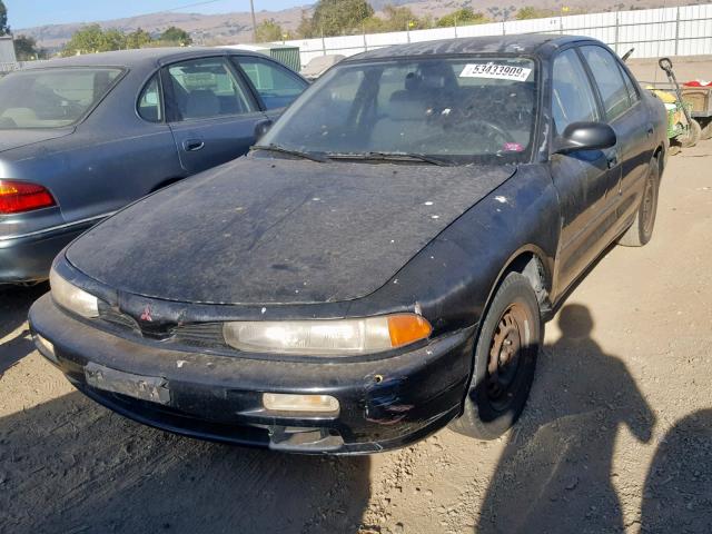 4A3AJ46GXTE357378 - 1996 MITSUBISHI GALANT S BLACK photo 2