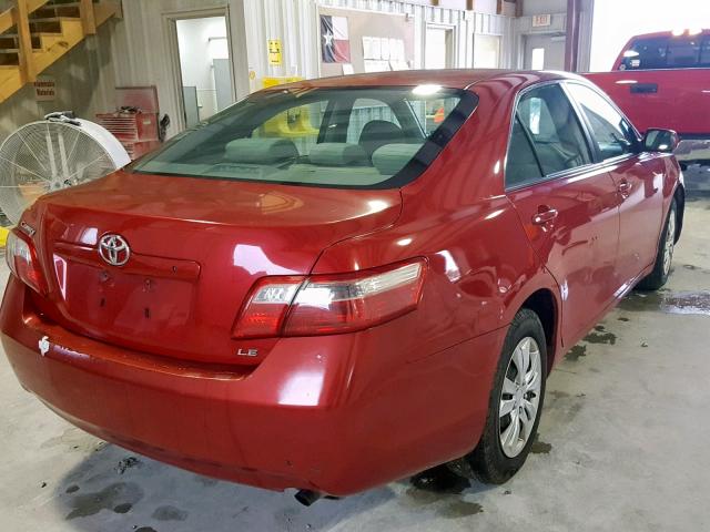 4T1BE46K47U128184 - 2007 TOYOTA CAMRY CE RED photo 4