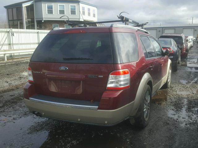 1FMDK08W78GA30244 - 2008 FORD TAURUS X E MAROON photo 4