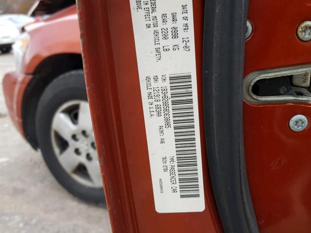 1B3HB28B58D638085 - 2008 DODGE CALIBER ORANGE photo 10