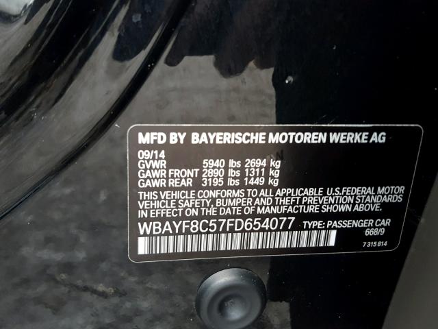 WBAYF8C57FD654077 - 2015 BMW 750 LXI BLACK photo 10