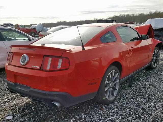 1ZVBP8CF4B5142972 - 2011 FORD MUSTANG GT RED photo 4