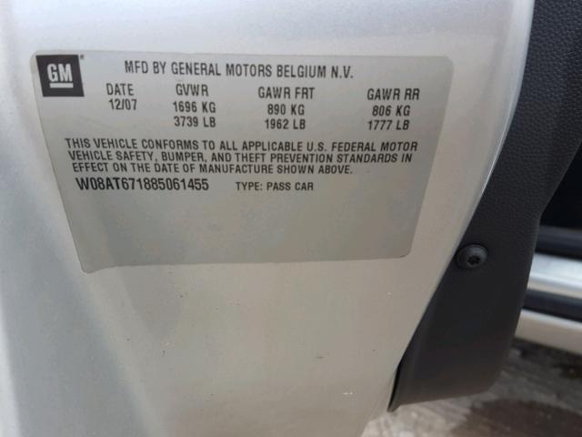 W08AT671885061455 - 2008 SATURN ASTRA XR SILVER photo 10
