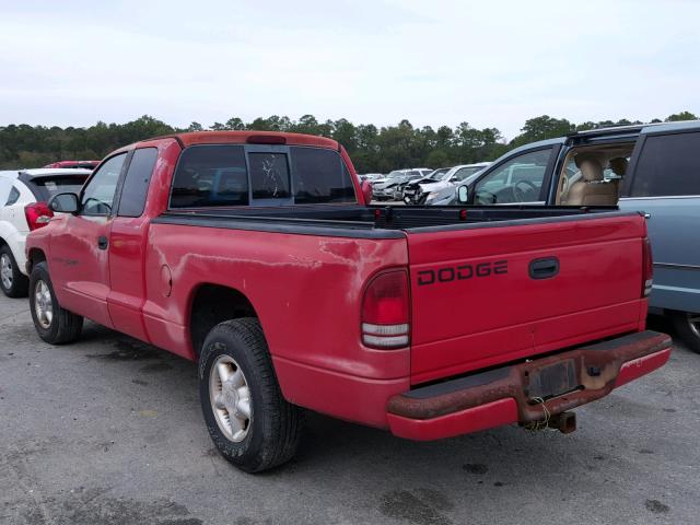 1B7GL23X5VS162230 - 1997 DODGE DAKOTA RED photo 3